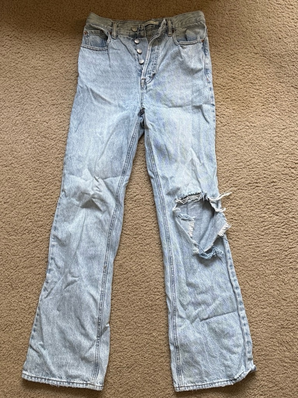 PacSun Light Blue Distressed Flare Jeans